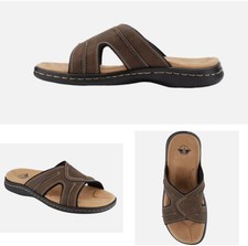 Dockers Men's Sunland Leather Sandals Dark Brown 11 M NEW 70 90-21398