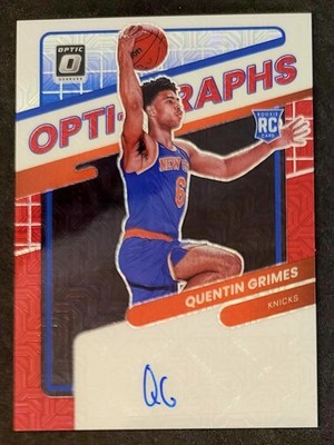 Quentin Grimes 2021-22 Donruss Optic Choice Opti-Graphs RC Auto Knicks 