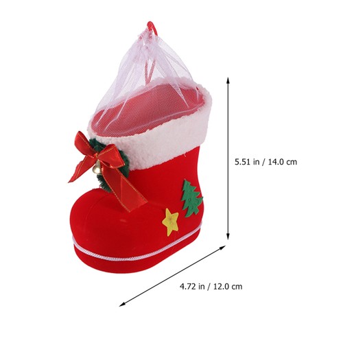 4Pcs Christmas Boots Candy Bag Lovely Candy Storage Bag Home Hanging Pendant - Picture 6 of 12