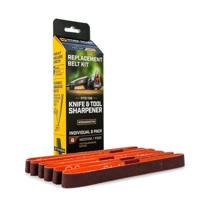 WORK SHARP WSKTS Schleifband Set 220 - Premium Ersatz 6 Stk. für Knife & Tool