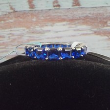 blue sapphire spinel ring size 9 sterling silver 925