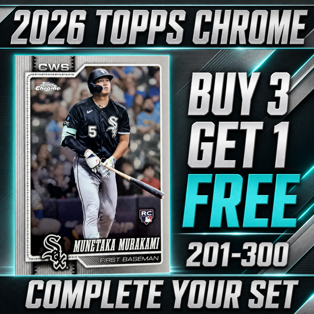 2026 Topps Chrome Baseball Base Singles #201-300 You Pick Complete Your Set