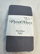 Flynn O'Hara Microfiber Tights Silver Nylon Spandex Solid YLXL 10-14