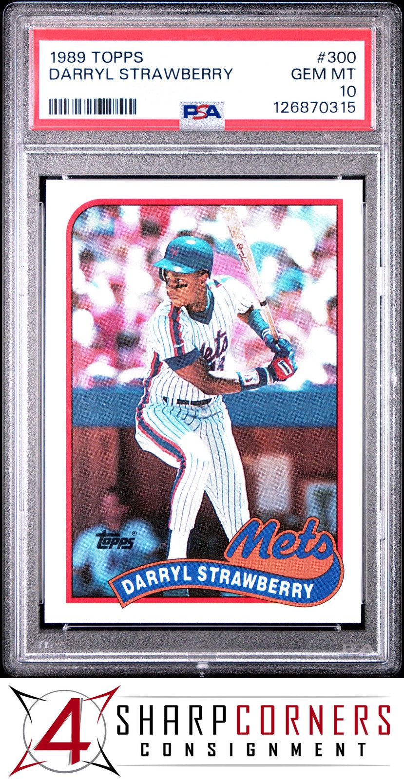 1989 TOPPS #300 DARRYL STRAWBERRY METS PSA 10