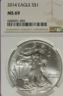 2014 NGC MS69 AMERICAN SILVER EAGLE #B52804