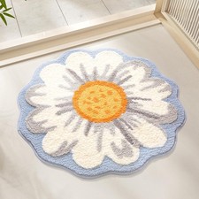 Plants Collection Bath Mat, Unique Natural Plant and Flower Shapes Design Bat...