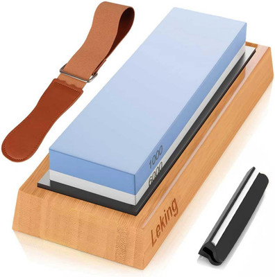 Professional Knife Sharpener & Sharpening Stone Set: 1000/6000 Grit Dual-Sided W