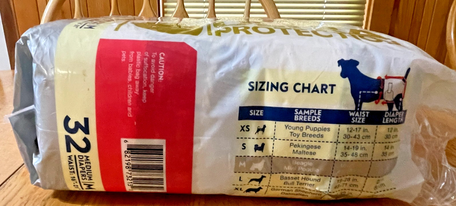 Paw Inspired 27/32ct Disposable Dog Diapers Medium Waist 16"-21" (Open Package)