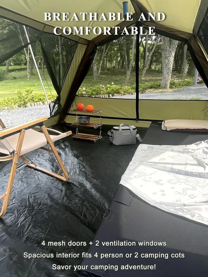 SML TOMOUNT 4 Personas Tienda para Camping Cabina Tienda con Vestíbulo Ligera Fácil Foto 3 de 4