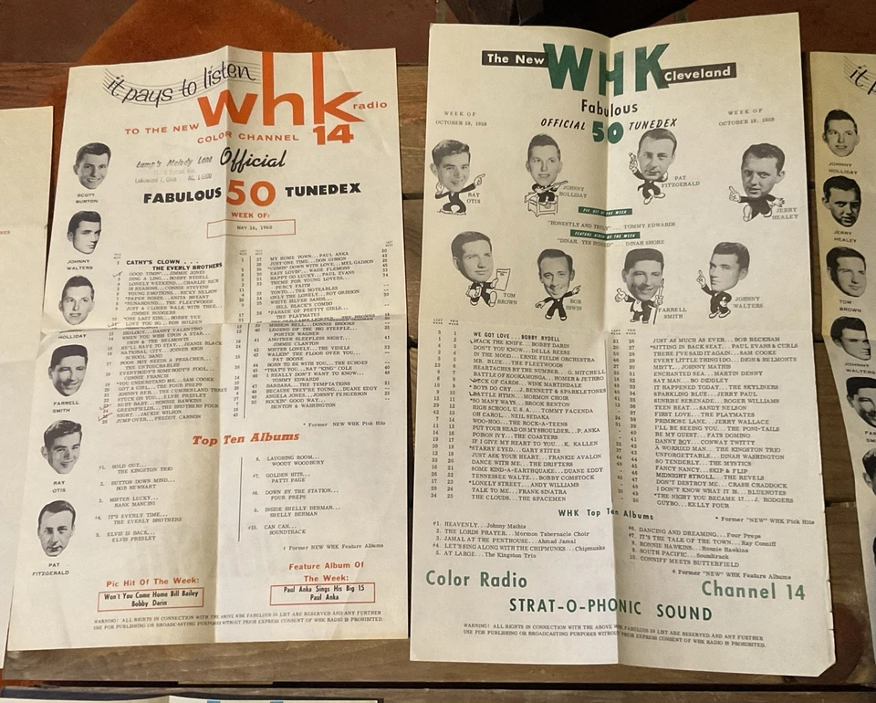 Vtg Lot Music Radio Station Top Songs List - WHK Cleveland, OH & KYW 1959 & 1960 - Image 3 of 4