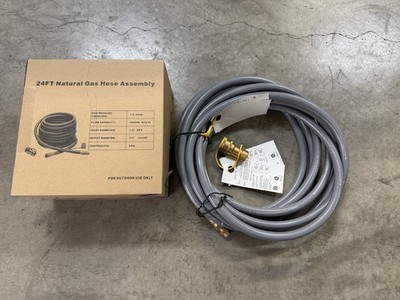 GASPRO 24FT 1/2'' ID Natural Gas Hose Low Pressure LPG Hose with Quick Connect