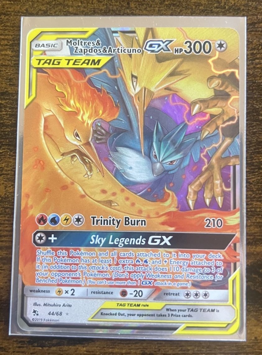Pokémon Moltres & Zapdos & Articuno GX 44/68 Hidden Fates Ultra
