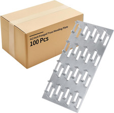 100 Pack Truss Plates, 4" X 2" Mending Plates for Wood, Flat Metal Bracket with