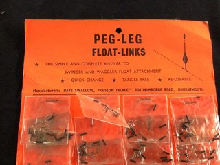 Vintage Dave Swallow Peg Leg Float Links Display Card x20 Coarse Fishing Waggler