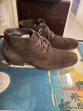 Mens Brown Suede Lace-Up Chukka Boots Ankle R...
