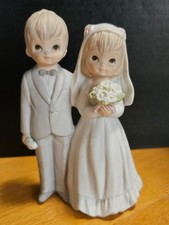 Lefton Bride  Groom Wedding Figurine Cake Topper Christopher Collection 1982