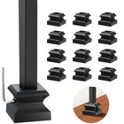 12 Pcs Satin Black Iron Baluster Shoes, Flat, 1/2 Square, Spindle, Railing