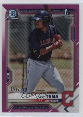2021 Bowman Chrome Prospects Fuchsia Refractor 157/199 Jose Tena #BCP-128 06l3