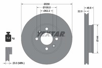 2X Textar 92164703 Bremsscheibe FüR Dodge KIA Hyundai