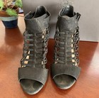 Vince Camuto Black Fisherman Strappy Caged Block Heel Sandals - Size 38 / US 8 W — photo 2