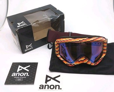 Anon Figment Ski Snowboard Goggles Hydro Pixels Equipe Sport w/ Box VG Shape