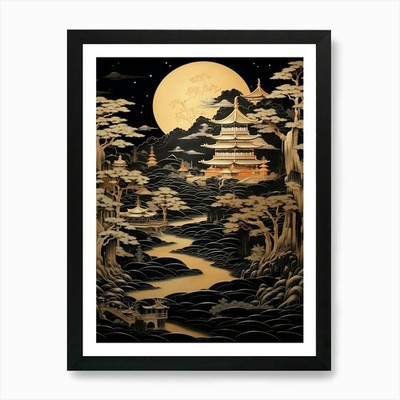 Asian Landscape 80 Art Print Framed Wall Art Poster Canvas Print Picture