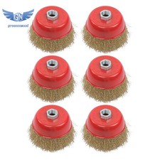 4 Inch Cup Wire Brush Coarse / Crimped For 5/8"-11 Angle Grinders - 6 Pack