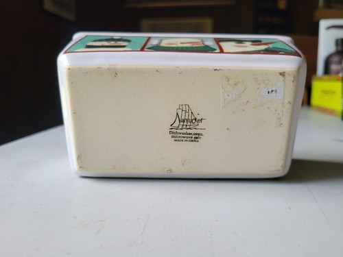 Nantucket 3 Snowman Faces design Mini Loaf Pan Stoneware - Picture 6 of 9