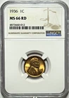 1936 Lincoln Wheat Cent NGC MS 66 RD – Bright Red Gem BU Penny