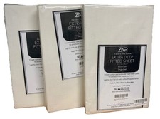 JOB LOT X 3 SINGLE FITTED EXTRA DEEP SHEETS CREAM COLOUR 40CM DEEP JOB LOT L43/3