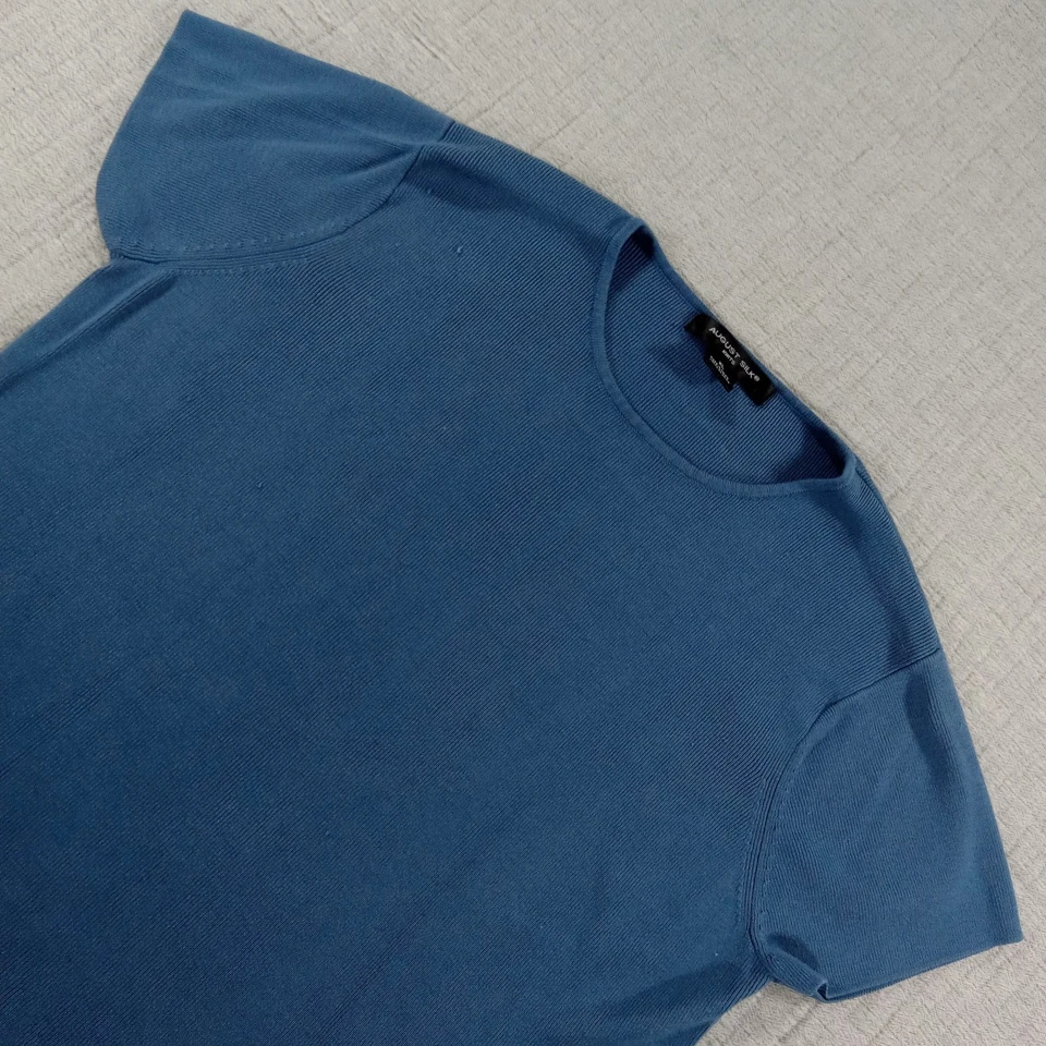 Август шелк темно-синий ворота шелковая смесь размер XL вязаный - Изображение 2 из 4