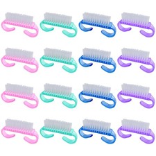 16 Pack Handle Grip Nail Brushes, Travel Size Fingernail Brush, Purple, Blue