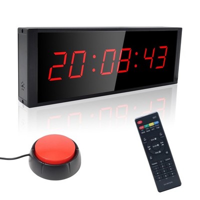 Gym Timer Clock with Start/Stop Button,12/24H Digital Wall Clock with Remote ...