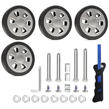 4PC Suitcase Replacement Spinner Wheel Rubber Luggage Wheels with 2 Size Axles M