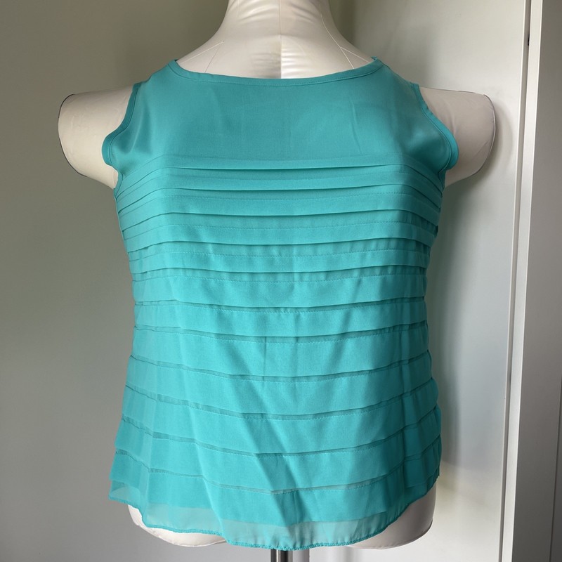 New Woman's Avenue Seafoam Pleated Front Blouse Tank Top Size 18/20