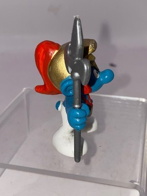 Bully Peyo Guard Schlumpf Figur Centurion Speerhelm Vintage Germany blau selten