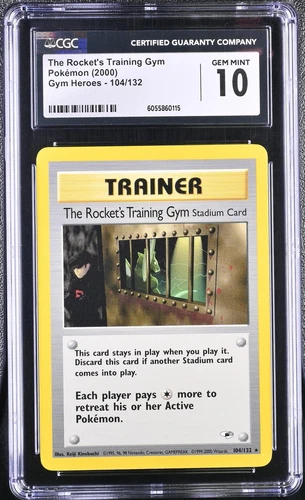 CGC 10 GEM MINT The Rocket's Training Gym Gym Heroes 104/132 Pokemon Card