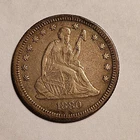 1880~P Seated Liberty 25c ~ Better  Date ~ Ch VF DETAILS