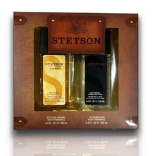 STETSON SET 2Pc's  Original + Black (3.4 fl oz Body Fragance each)- NEW