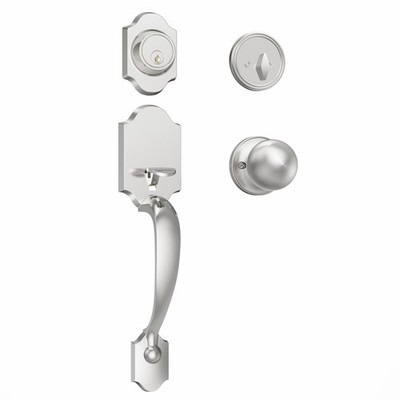 Front Door Lock and Deadbolt Set, Satin Nickel Exterior Door Handle with Inte...