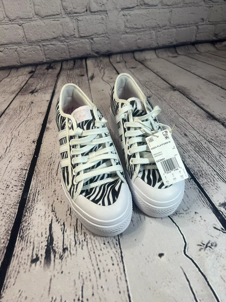 NWT Adidas Nizza Platform Shoes For Women Size 9 1 2 GZ9681 Zebra