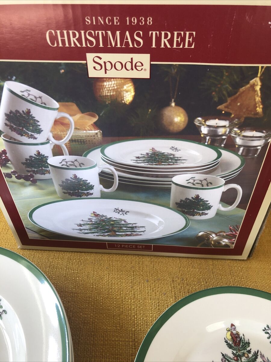 Spode England Christmas Tree 12-Pc Set- 4 Dinner 4 Salad Spode England Christmas Tree 12-Pc Set- 4 Dinner 4 Salad