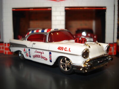 1957 57 CHEVROLET BEL AIR LIMITED EDITION 1/64 WHITE M2 COOL RACE CAR
