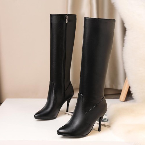 Mm Women's Stella Mid Calf Western Boots - PU Leather With Wooden Heel, Brown, Size 9