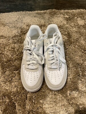 Nike Air Force 1 Fur Tongue Double Laces Womens Size 9 White 2020