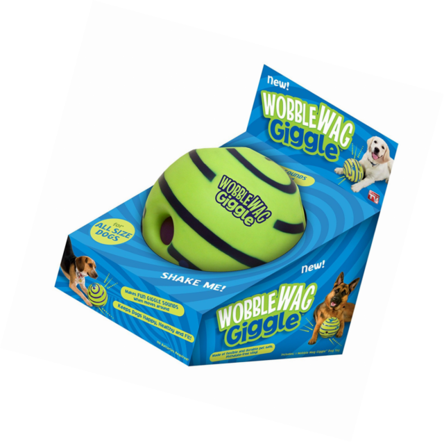 Wobble Wag Giggle Ball, Interactive Dog Toy, Fun Giggle Sounds When Rolled  or Shaken, Pets Know Best, As Seen On TV