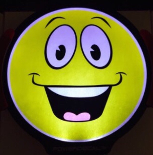 Happy Face Light Up Decal Powerdecal Backlit LED Motion Sensing Auto