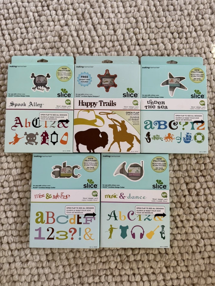 Lote 5 TARJETAS DE DISEÑO DE REBANADAS Spook Alley Happy Trails Música y Danza Bajo el Mar + Foto 2 de 4