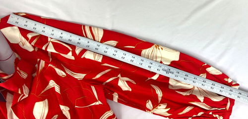 AVA & VIV Red/Cream Floral Top Size 1X Square Neck Long Sleeves/Button Pullover - Picture 13 of 16