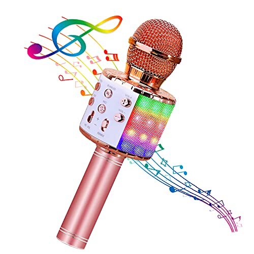 BlueFire 4 in 1 Karaoke Wireless Microphone with LED Lights,  Assorted Colors